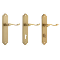 Iver Stirling Door Lever Handle on Shouldered Backplate Brushed Brass