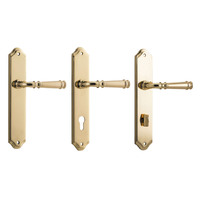 Iver Verona Door Lever Handle on Shouldered Backplate Polished Brass