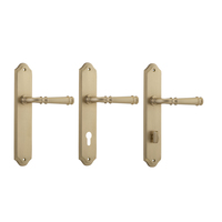 Iver Verona Door Lever Handle on Shouldered Backplate Brushed Brass