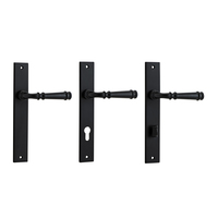 Iver Verona Door Lever Handle on Rectangular Backplate Matt Black