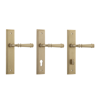 Iver Verona Door Lever Handle on Stepped Backplate Brushed Brass