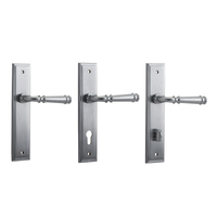 Iver Verona Door Lever Handle on Stepped Backplate Brushed Chrome