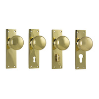Tradco Victorian Knob on Long Backplate Polished Brass