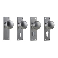 Tradco Victorian Knob on Long Backplate Satin Chrome