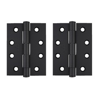 Trio Door BR2-175BLF Butt Hinge 100x75x2.5mm Fixed Pin Matt Black Pair