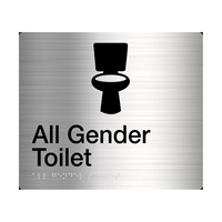 Tim The Sign man Stainless Steel All Gender Toilet Sign Braille AGT-SS