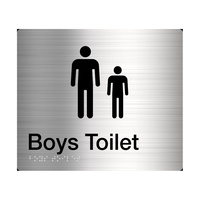 Tim The Sign man Boys Toilet Braille Amenity Sign Braille Stainless Steel BT-SS