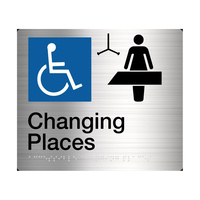 Tim The Sign Man Changing Places Braille Amenity Sign Stainless Steel CP-SS