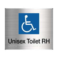 Tim The Sign Man Unisex Disabled Toilet RH Braille Amenity Sign Braille Stainless Steel DT/RH-SS