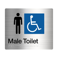 Tim The Sign Man Unisex Disabled Toilet Amenity Sign Braille Stainless Steel DT-SS
