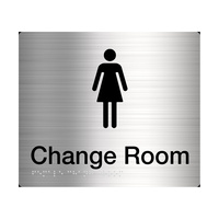 Tim The Sign Man Female Change Room Amenity Sign Braille Stainless Steel FC-SS