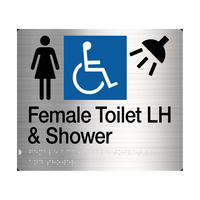 Tim The Sign Man Female Disabled Toilet & Shower Left Hand Amenity Sign Braille FDTSLHSS