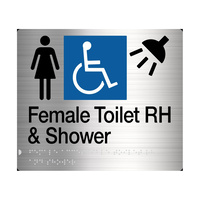 Tim The Sign Man Female Disabled Toilet & Shower Right Hand Amenity Sign Braille FDTSRHSS