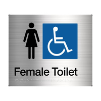 Tim The Sign Man Female Disabled Toilet Amenity Sign Braille Stainless Steel FDT-SS