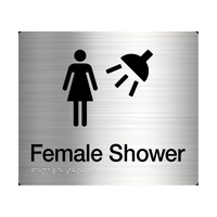 Tim The Sign Man Female Shower Amenity Sign Braille Stainless Steel FS-SS