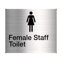 Tim The Sign Man Female Staff Toilet Amenity Sign Braille Stainless Steel FSTAFFT-SS