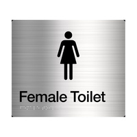 Tim The Sign Man Female Toilet Amenity Sign Braille Stainless Steel FT-SS