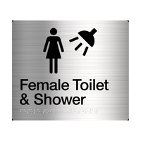 Tim The Sign Man Female Toilet & Shower Amenity Sign Braille Stainless Steel FTS-SS
