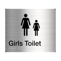 Tim The Sign Man Girls Toilet Amenity Sign Braille Stainless Steel GT-SS