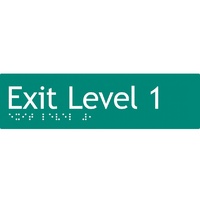 AS1428 Compliant Exit Sign L1 GREEN Level 1 Braille 180x50x3mm