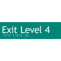 AS1428 Compliant Exit Sign L4 GREEN Level 4 Braille 180x50x3mm