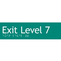 AS1428 Compliant Exit Sign L7 GREEN Level 7 Braille 180x50x3mm
