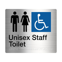 Man Male / Female Disabled Staff Toilet Sign Braille MFDSTAFFT-SS