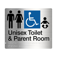 Tim The Sign Man Male/Female Disabled Toilet & Parent Room Sign Braille MFDTP-SS