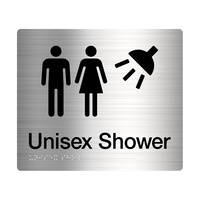Male / Female Shower Amenity Sign Braille Stainless Steel MFS-SS