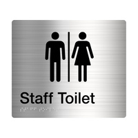 Male / Female Staff Toilet Amenity Sign Braille Stainless Steel MFSTAFFT-SS