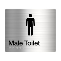 Tim The Sign Man Male Toilet Amenity Sign Braille Stainless Steel MT-SS