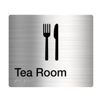 Tim The Sign Man Tea Room Sign Braille Stainless Steel TR-SS