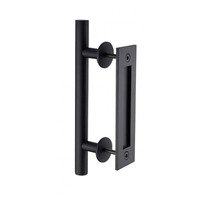 Worldwide Sliding Barn Door Handle With Flush Pull Set Matt Black BHF300MB