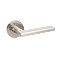 Zanda Epic Door Lever Handle on Round Rose Leverset Only Brushed Nickel 10020.BN