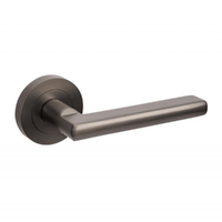 Zanda Epic Door Lever Handle on Round Rose Leverset Only Graphite Nickel 10020.GN