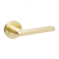 Zanda Epic Door Lever Handle on Round Rose Leverset Only Satin Brass 10020.SB