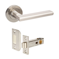 Zanda Epic Door Lever Handle on Round Rose Passage Set Brushed Nickel 10021.BN