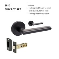 Zanda Epic Door Lever Handle on Round Rose Privacy Set Matt Black 10022.BLK