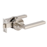 Zanda Epic Door Lever Handle on Round Rose Privacy Set Brushed Nickel 10022.BN