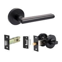Zanda Epic Door Lever Handle on Round Rose Separate Privacy Matt Black 10026.BLK