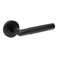 Zanda Vertex Door Lever Handle on Round Rose Privacy Set Matt Black 10032.BK