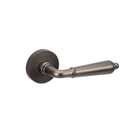 Zanda Oxford Door Lever Handle on Round Rose Leverset Only Graphite Nickel 10070.GN