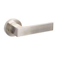 Zanda Boston Door Lever Handle on Round Rose Leverset Only Brushed Nickel 10080.BN