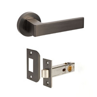 Zanda Boston Door Lever Handle on Round Rose Privacy Set Graphite Nickel 10082.GN