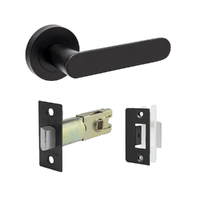 Zanda Duke Door Lever Handle on Round Rose Passage Matt Black 10091.BLK
