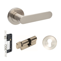 Zanda Duke Lever Round Rose Entrance Set 60mm Key/Turn Brushed Nickel 10094.2.BN