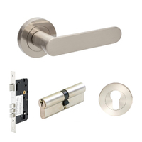 Zanda Duke Lever Round Rose Entrance Set 70mm Key/Key Brushed Nickel 10094.3.BN