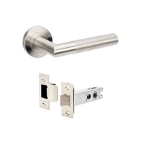 Zanda Wyatt Door Handle Lever on Round Rose Passage Set Satin Stainless Steel 11231.SS