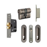 Zanda Oval Style Sliding Door Euro Lock Kit Graphite Nickel 1188.GN 