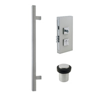 Zanda 1231SS Square Pull Handle and Lock Kit Combo Stainless Steel 600mm